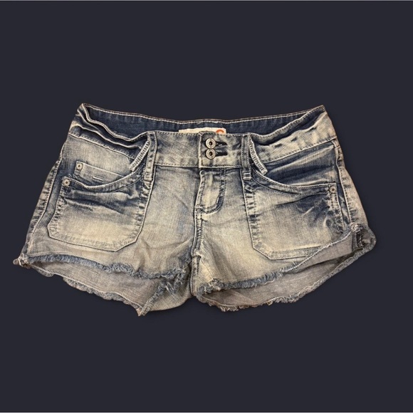 Guess Blue Jean Shorts Distressed Vintage Style - Picture 1 of 5